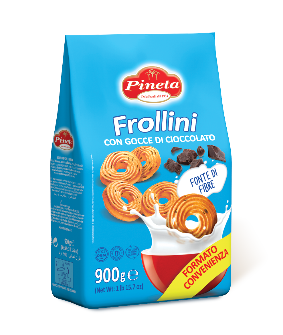 Biscotti Pineta - Frollini con Gocce di Cioccolato - Linea Classici